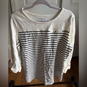 Croft & Barrow Black and White Striped Top